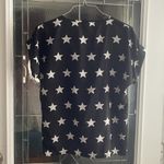 Liva Girl Funky Blue and White Star Print Streetwear Festival Top Large Photo 1