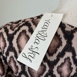 Snakeskin Print Top Blouse Taupe Dress Small Photo 3