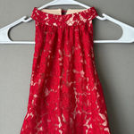 Missguided sz M red lace halter romper Photo 1
