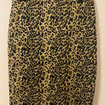 J.Crew Black Gold Knee-Length Cheetah Print Pencil Skirt Size 4 Photo 0