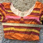 Chaser Crosby Peasant Blouse Multicolor Stripe Cropped Balloon Sleeve Size Small Photo 13