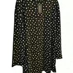 Wednesday's Girl Women's XL Black Polka Dot Knee Length Dress Casual Photo 6