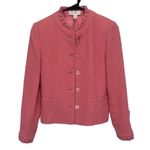 Petite Sophisticate Pretty pink vintage blazer size 2 textured blazer lined pleated cuffs neckline Photo 0