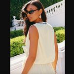 Princess Polly  Grazia Cream & Blue Embroidered Vest Top 6 NWT Photo 3