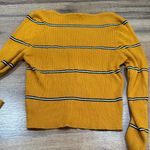 Forever 21  Mustard Striped long sleeve Crop Top Photo 4