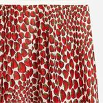 J.Crew 💕💕 Gwyneth Pleated Skirt Chiffon ~ Vintage Red Strawberry Print Large Photo 9