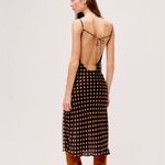 For Love & Lemons  Morgan rust polka dot cowl neck open back midi dress Photo 1