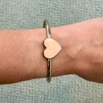 Absolutely Gold Bangle Bracelet with Baby Pink Heart Center - adorable! Photo 8