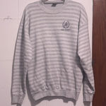 H.L. Miller Gold Gray Striped Crewneck Sweatshirt XL "The Ozarks" Embroidered Photo 0