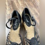 Mudd Y2K Cork Wedge Sandals Heels Size 9.5 Black/Tan Summer Vacation Beach Photo 6