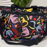 LeSportsac  rare RYAN baby tote carryon monkey printed bag shoulder crossbody Photo 0