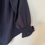 Tuckernuck  Marguerite Off The Shoulder Ruffle Long Sleeve Top Womens Medium Navy Photo 2