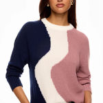 Peter Som x RTR Pink and Blue Colorblock Sweater Photo 0