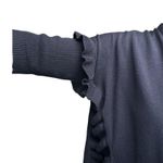 Women's Cardigan Sz One Navy Y2K Open Front Stretch Long Sleeve Sweater Knitwear Blue Photo 4