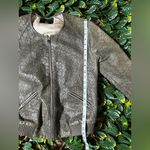 MARNA RO Embroidered Sparkling Bomber Jacket Size Small Gray Photo 8