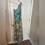 Hemant and Nandita NEW One Shoulder Long Dress in Blue Yellow Mix Photo 5