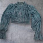 HOUSE OF HARLOW 1960 x REVOLVE Sumner Blouse in Teal Size Small Green Photo 1