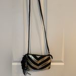 Black and Gold Metallic stripe faux leather bag Photo 1