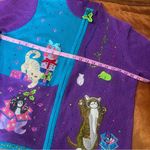 Heirloom Collwctible Christmas Cats holiday zip front Cardigan XL sequins Purple Photo 10