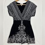 Dress Barn Wrap Top Womens M Smocked Waist Boho Festival 90's Indie Art-to-Wear Photo 5