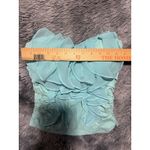 Body Central  ~Size Medium Junior's ~ Teal Crop Top ~ Padded Ruffles Zips Up Back Photo 2