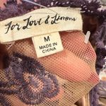 For Love & Lemons  TEMECULA MESH PURPLE NUDE MAXI LONG SLEEVE EMBROIDERED DRESS M Photo 6