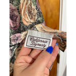 Vintage California Dynasty Floral Satin Cami Tank Top Women’s M Pink Rose Print Black Size M Photo 1