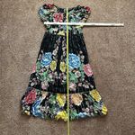 Me 2 Magic Anthropologie Maxi Dress 1X Dark Floral Metallic Tiered Smocked Size XL Photo 7
