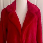Melissa Paige Coat Faux Fur Red Soft Warm Holiday Teddy Jacket Size Small Photo 2