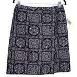 Talbots  Black and White Bandana Print Mini Wrap Skirt NWT Size 10 Wrap Skirt Photo 0