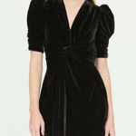 Rhode Leanna Twist Front Velvet Dress Size Large Black New Black Photo 0