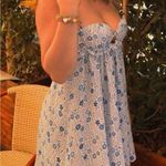 Boutique Strappy Floral Blue and White Babydoll Sundress Photo 3