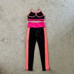 Lulus Goal-Oriented Black Color Block High Impact Leggings and sports bra small Photo 2