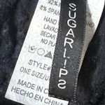 Sugar Lips Womens Scoop Neck Cap Sleeve Crop Top Textured Bodycon Shirt Black OS Photo 3