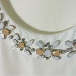 Ann Taylor White Sleeveless Tank Top w Jewel Embellished Neckline Size M Petite Photo 3
