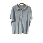 Love, Fire Women's Love Fire Light Blue Short Sleeve Polo Shirt Plus Size 2X Photo 1