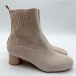 Vivaia Zoe Round Toe Block Heel Old Money Wool Knit Comfort Boots Almond 9.5 Photo 0