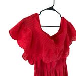 Alice + Olivia Pansy Red Embroidered Off-the-Shoulder Maxi Dress Photo 5