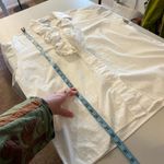 Oversized 90s White 100% Cotton Ruffled Collared Long Sleeve Shirt Size Medium Photo 9