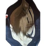 Antonio Melani  black leather medium size shoulder bag purse floral stitching pat Photo 2