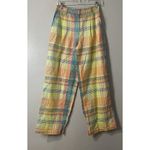 Vineyard Vines Plaid Wide Leg Pants Size 4 NEW Colorful Preppy Linen Blend Beach Photo 0