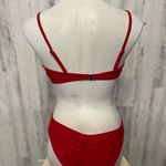 Red Ruffle One Shoulder Bikini Set Women’s Size L Swimwear Red Size L Photo 4