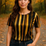 Cuddl Duds  Women's Pullover Pleated Jersey Crew-Neck Top Olive Multi Size Small Photo 0