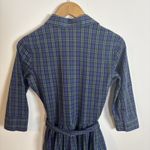 Lands' End  Canvas Plaid Shirt Dress Sz 2 Blue Green Button Up Long Sleeve Photo 6