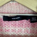 VERO MODA  Oversized Sweater Womens XS Pink Striped Balloon Sleeve Cropped Boho Photo 4