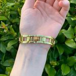 Haband Gold Color Quartz Watch Rectangle Face w/ Chain Link Band // Photo 3