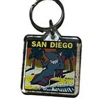 San Diego CA Keychain Souvenir Shark Beach Chair Sunglasses Double Sided NEW Photo 0
