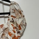 Chic Floral Midi Dress in Cream and Orange Size 1X Photo 4