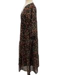 Natural Life Floral Print Midi Dress Kimono Sleeve Brown Red Size Small Photo 5
