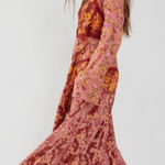 Free People  Bohemian Retro 70s Gypsy Fall Floral Tilda Maxi Dress Medium NEW Photo 0